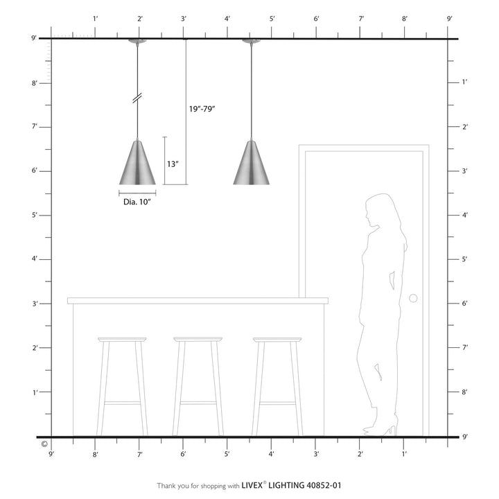 1 Light Antique Brass Pendant