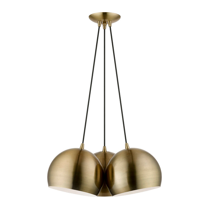 3 Light Antique Brass Multi Pendant by Livex Lighting