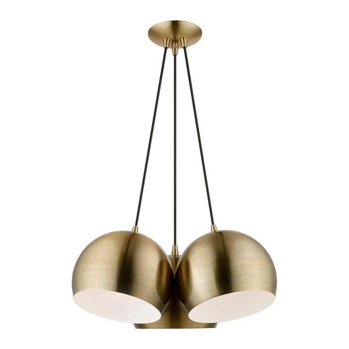 3 Light Antique Brass Multi Pendant