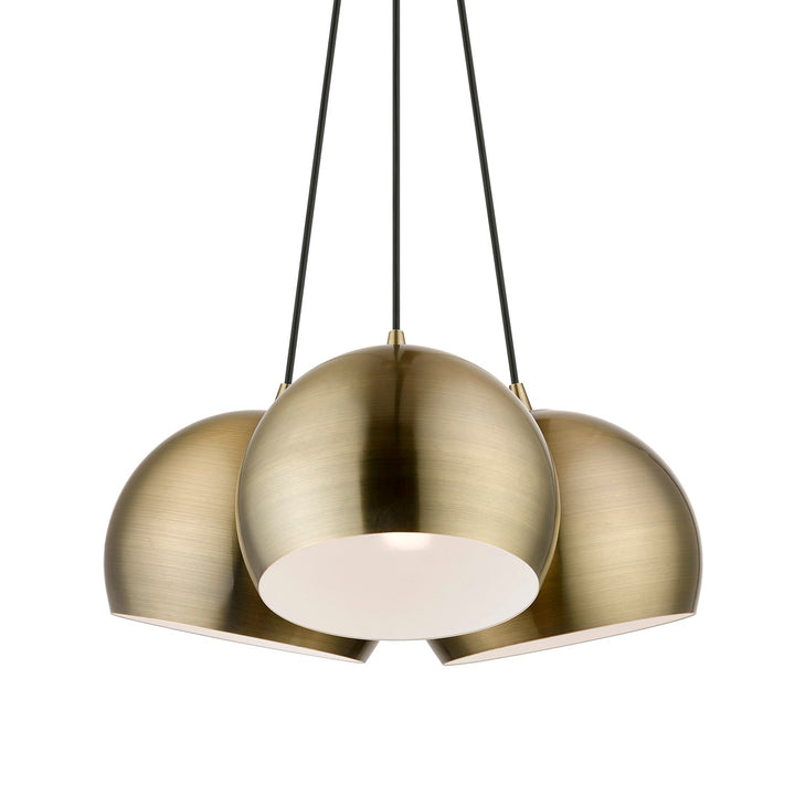 3 Light Antique Brass Multi Pendant