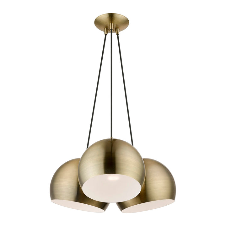 3 Light Antique Brass Multi Pendant