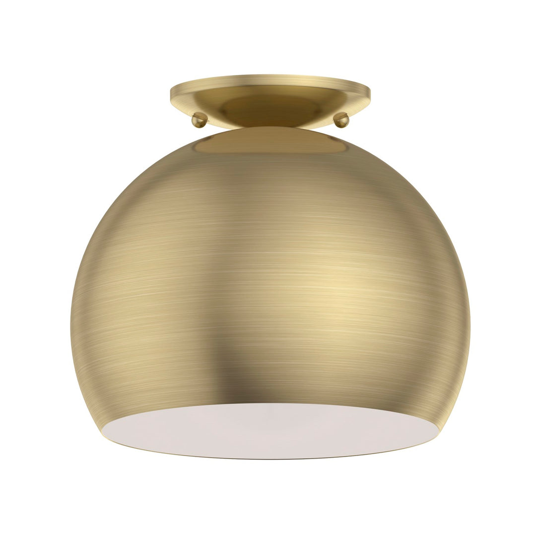 1 Light Antique Brass Flush Mount by Livex Lighting