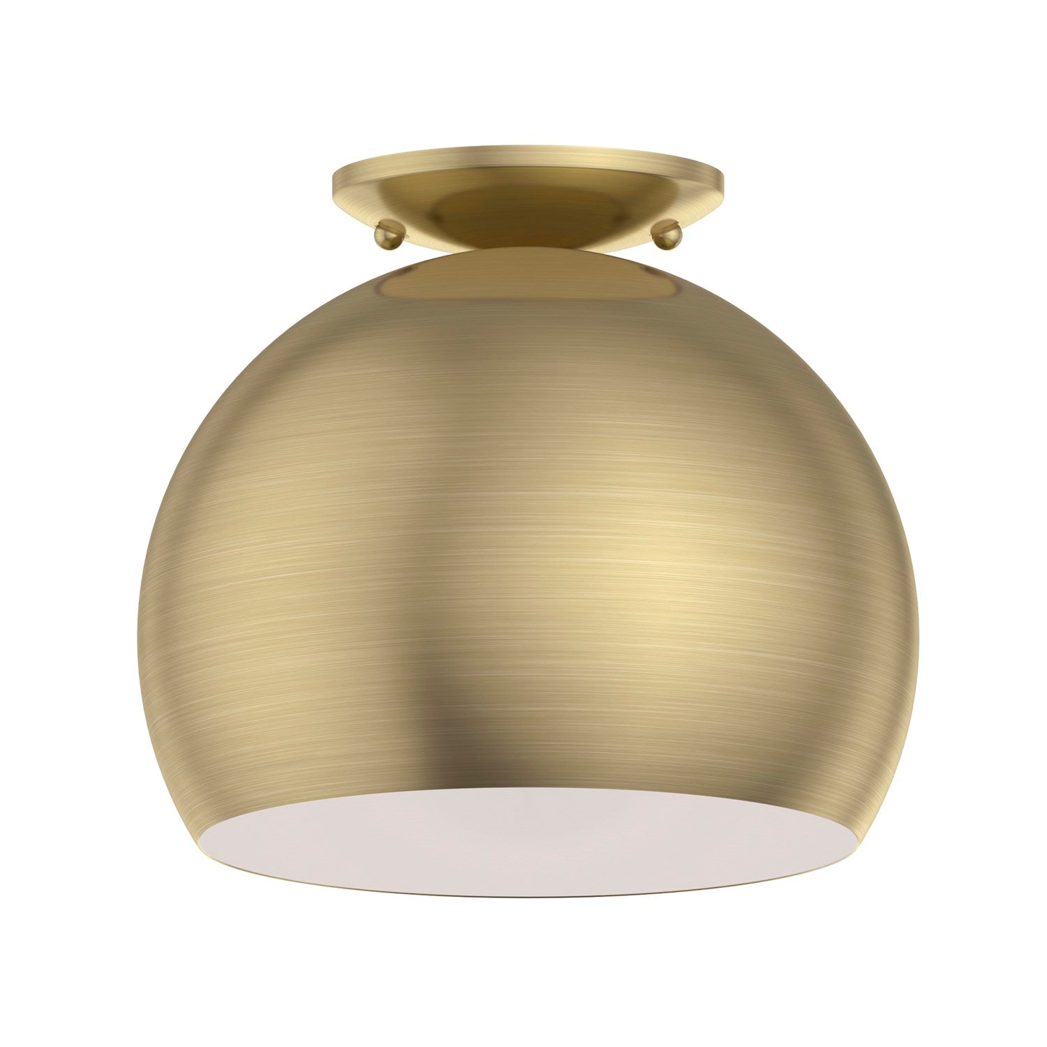 1 Light Antique Brass Flush Mount by Livex Lighting