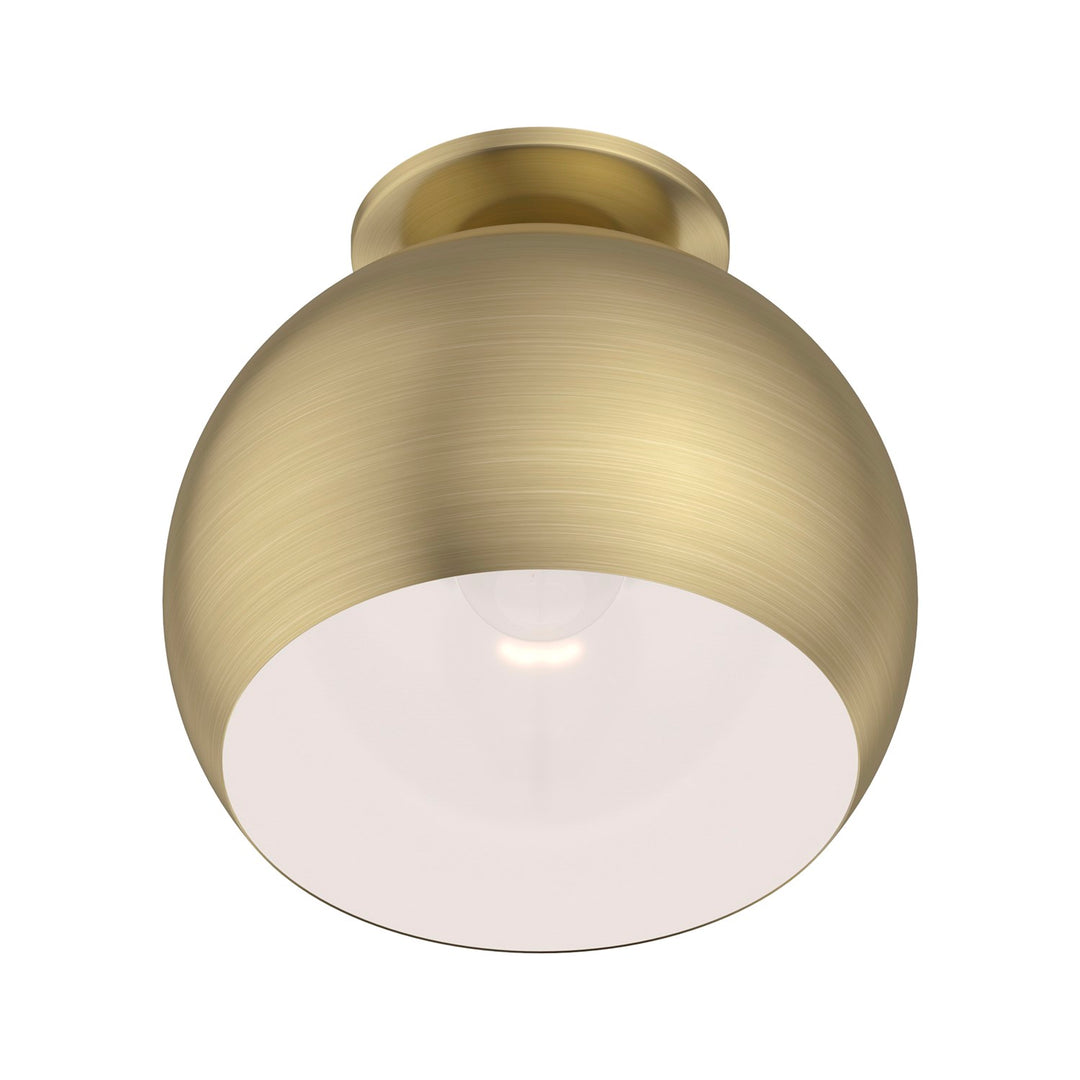 1 Light Antique Brass Flush Mount