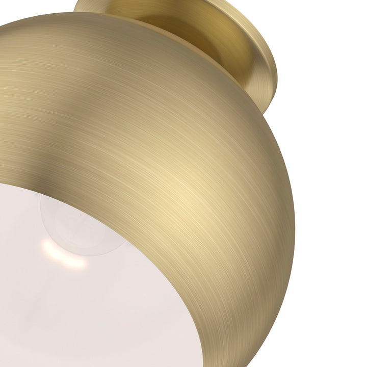 1 Light Antique Brass Flush Mount