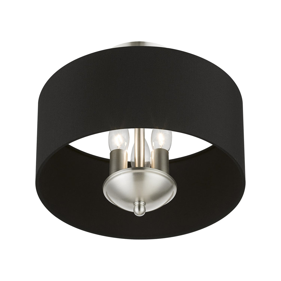 3 Light Brushed Nickel Semi-Flush Mount