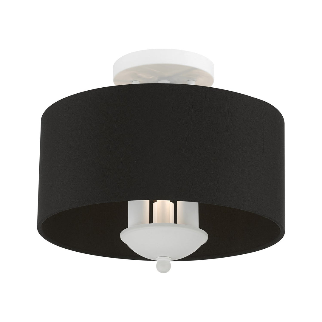 3 Light White Semi-Flush Mount
