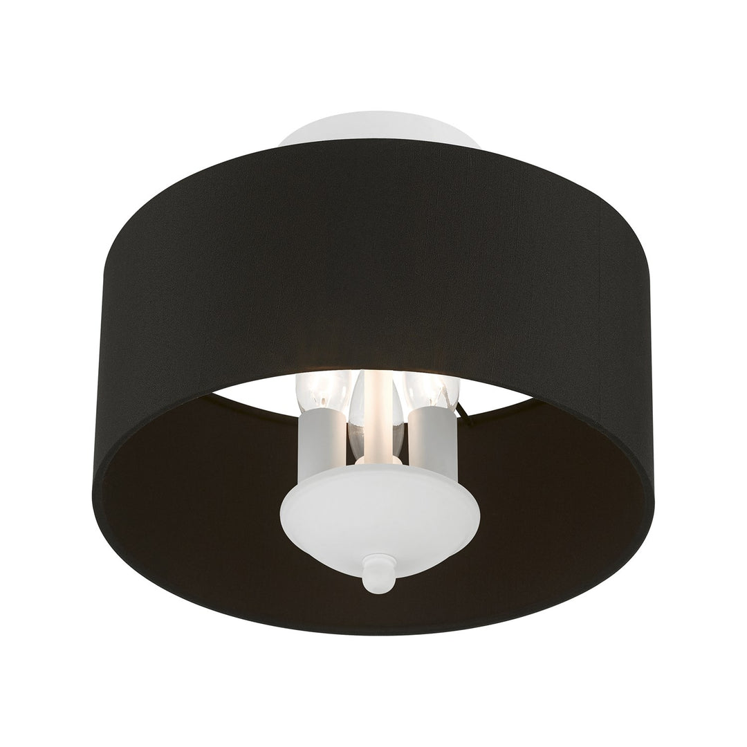 3 Light White Semi-Flush Mount