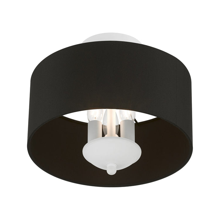 3 Light White Semi-Flush Mount
