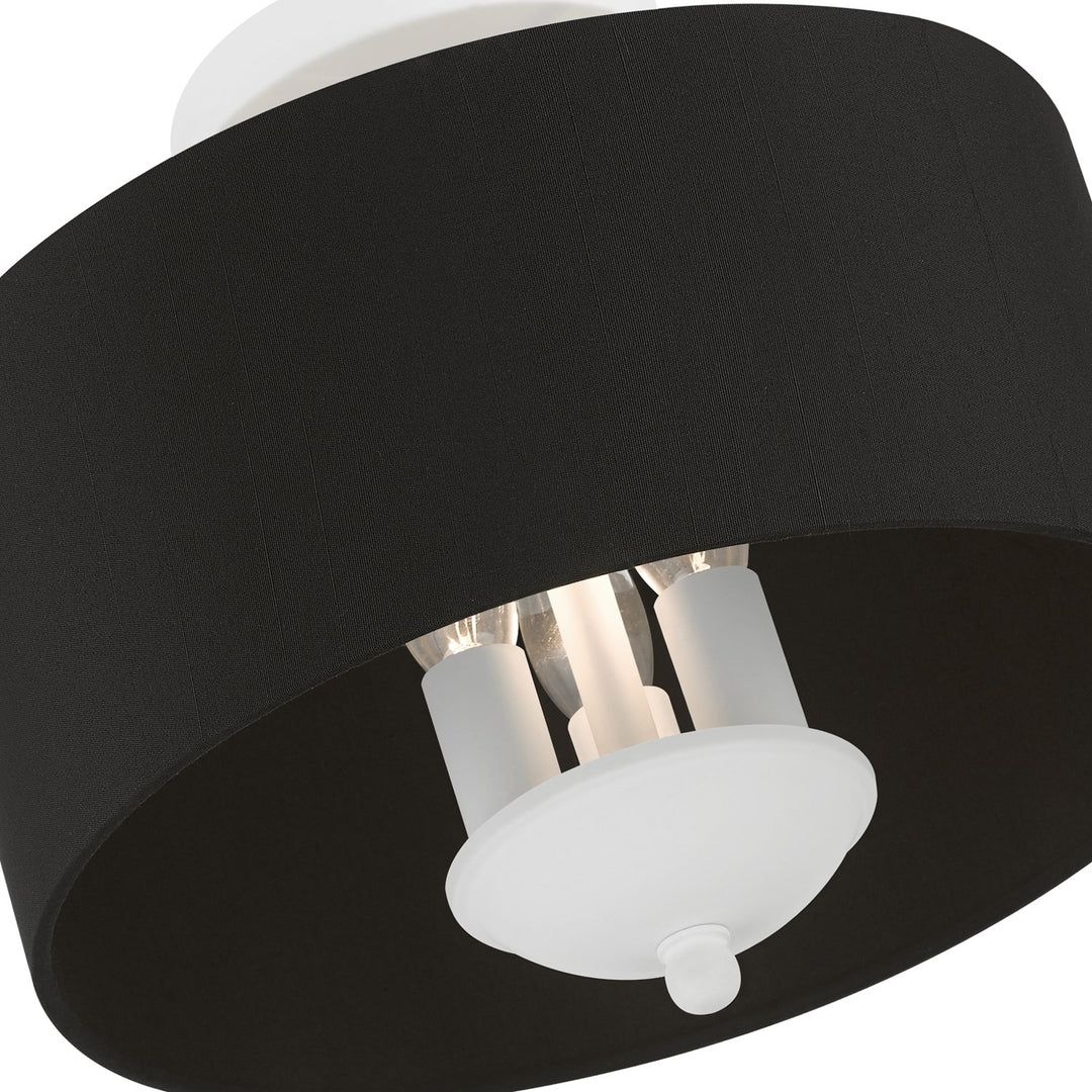 3 Light White Semi-Flush Mount