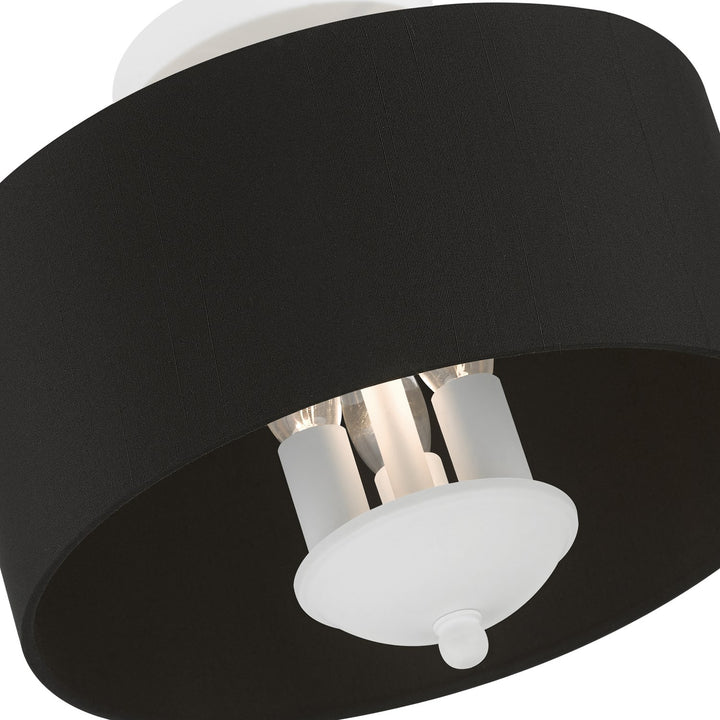 3 Light White Semi-Flush Mount