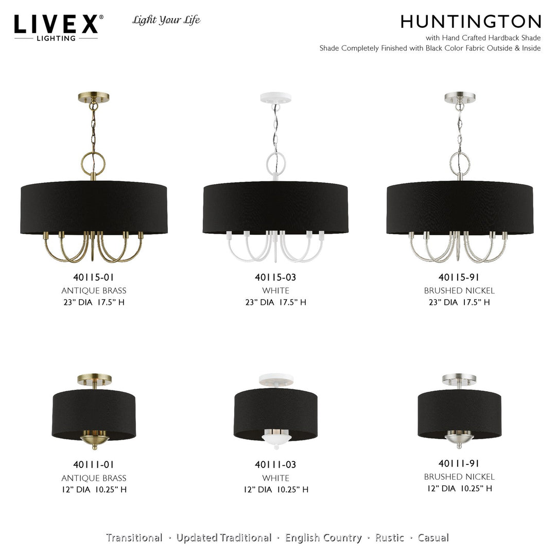 3 Light White Semi-Flush Mount