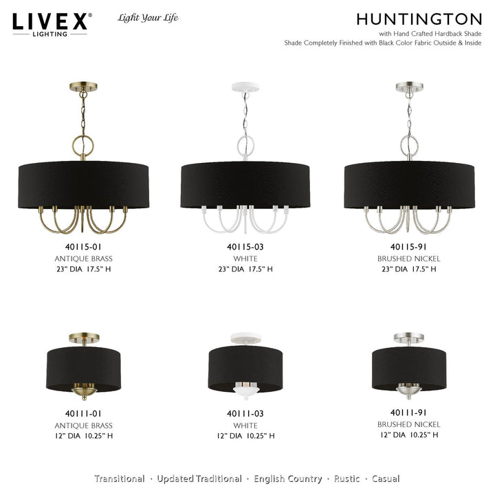 3 Light White Semi-Flush Mount