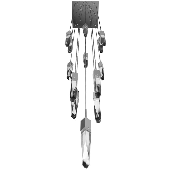 Chrome 13 Light Pendant Fixture With Clear Crystal