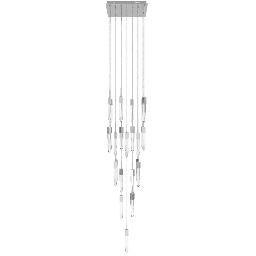 Chrome 25 Light Pendant Fixture With Clear Crystal by Avenue Lighting
