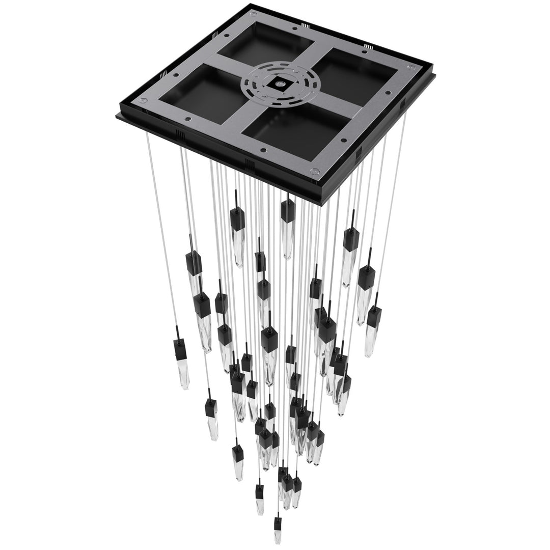 Dark Bronze 41 Light Pendant Fixture With Clear Crystal