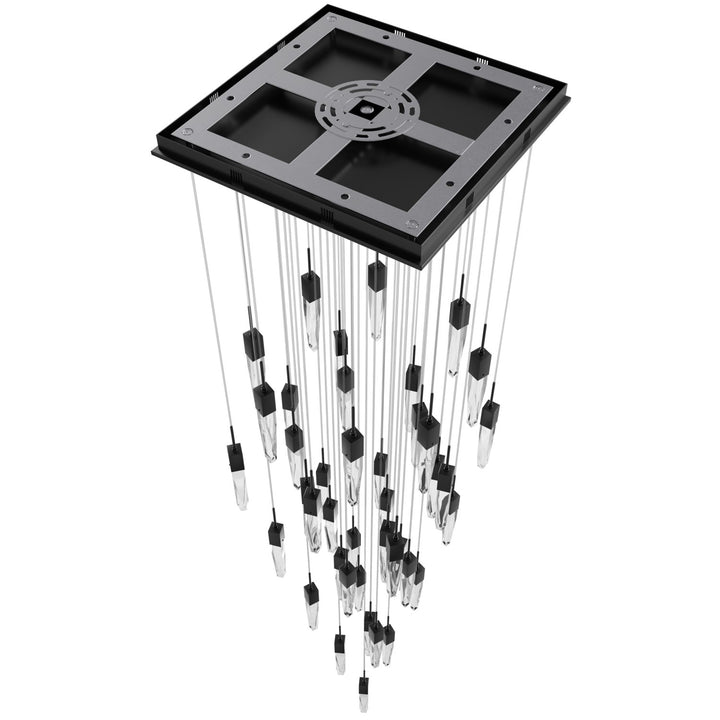 Dark Bronze 41 Light Pendant Fixture With Clear Crystal