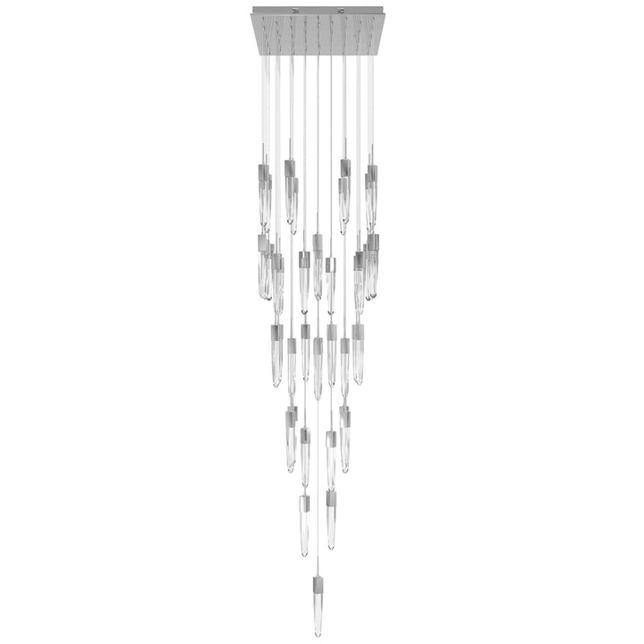 Chrome 41 Light Pendant Fixture With Clear Crystal by Avenue Lighting
