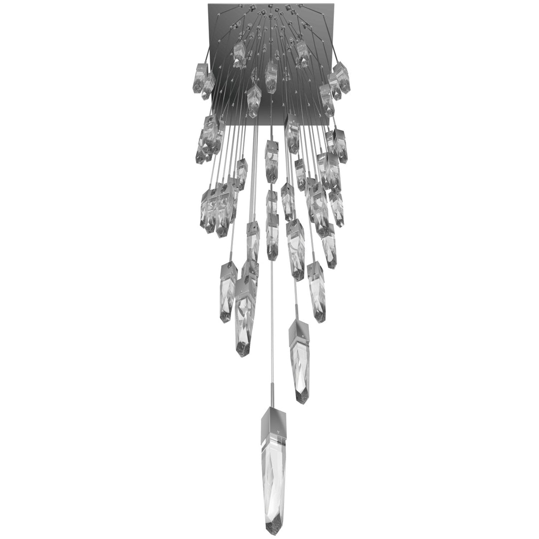 Chrome 41 Light Pendant Fixture With Clear Crystal
