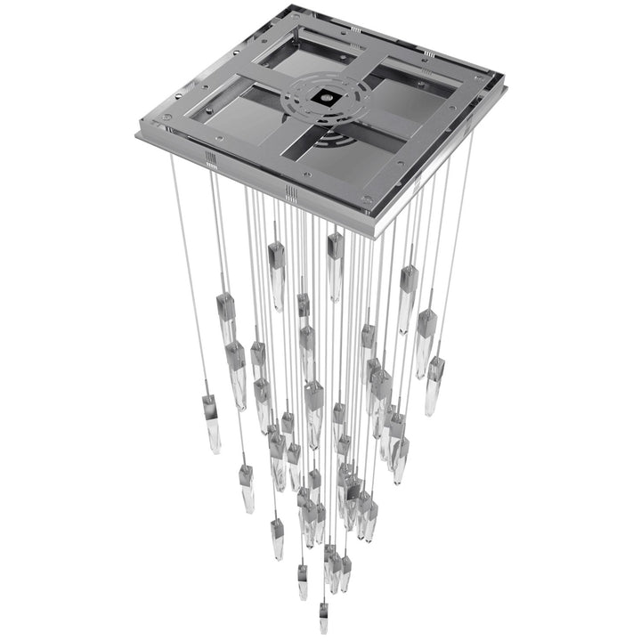 Chrome 41 Light Pendant Fixture With Clear Crystal