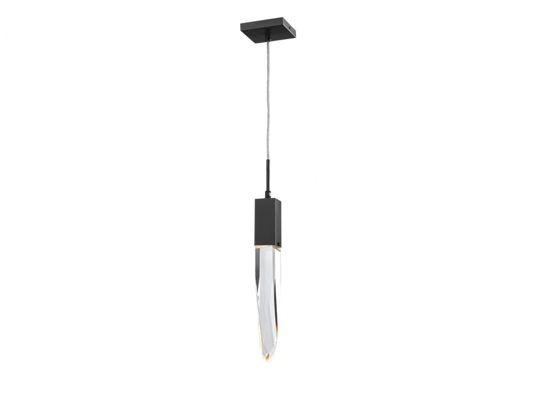 Dark Bronze Single Pendant With Clear Crystal by Avenue Lighting