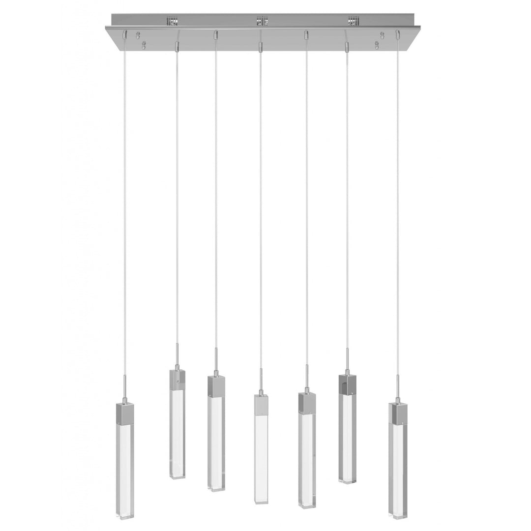 Chrome 7 Light Penant Fixture With Clear Crystal by Avenue Lighting