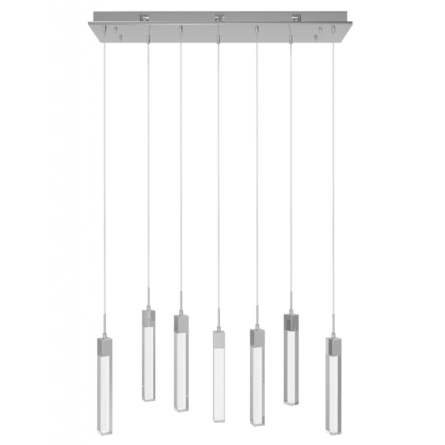 Chrome 7 Light Penant Fixture With Clear Crystal by Avenue Lighting