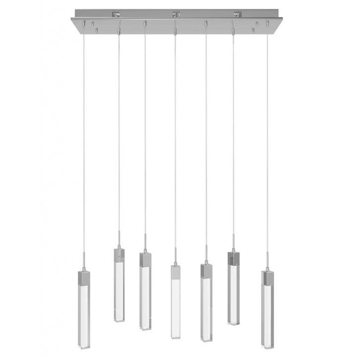 Chrome 7 Light Penant Fixture With Clear Crystal by Avenue Lighting