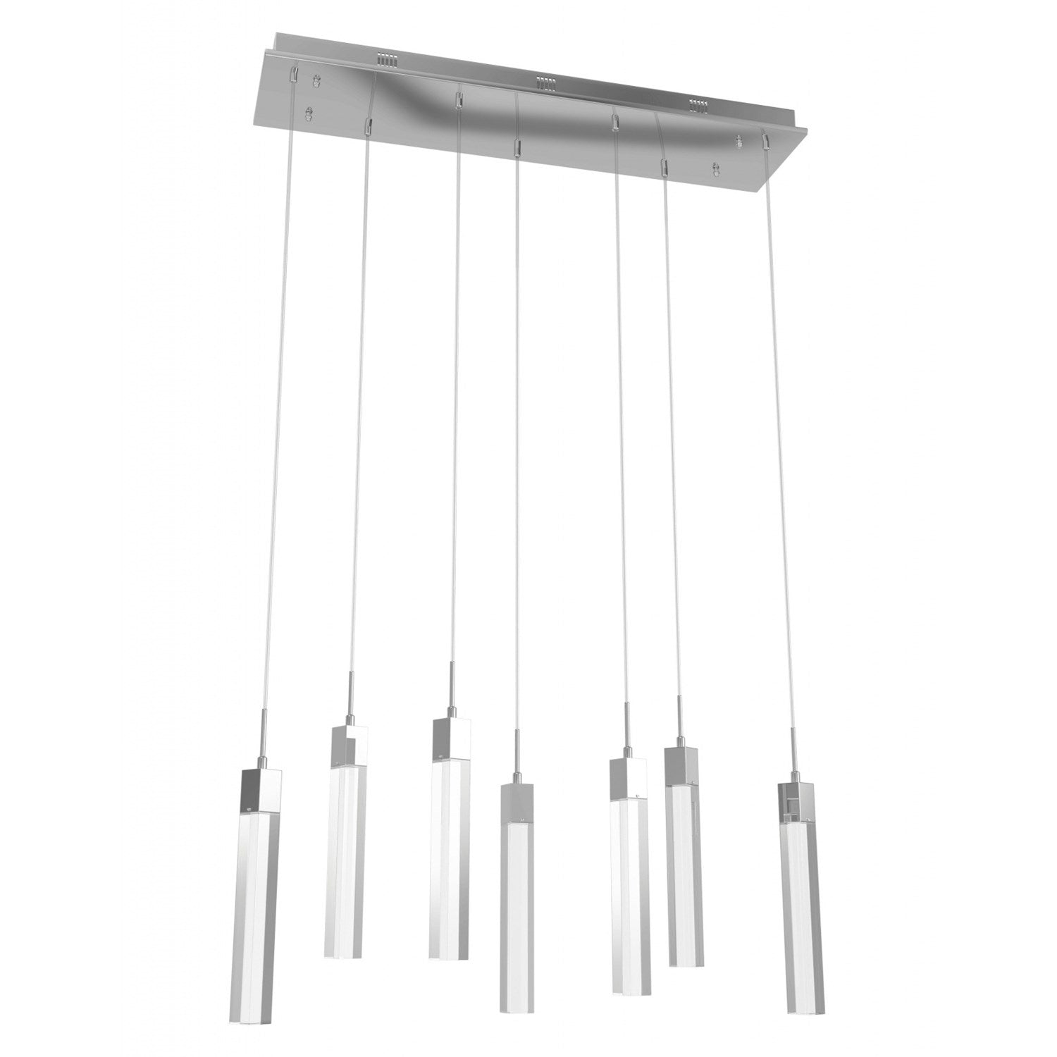 Chrome 7 Light Penant Fixture With Clear Crystal
