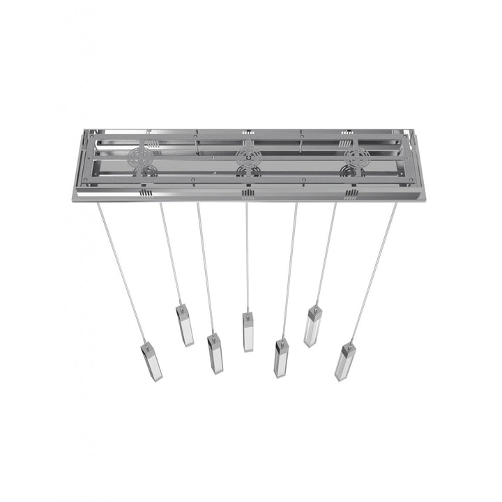 Chrome 7 Light Penant Fixture With Clear Crystal