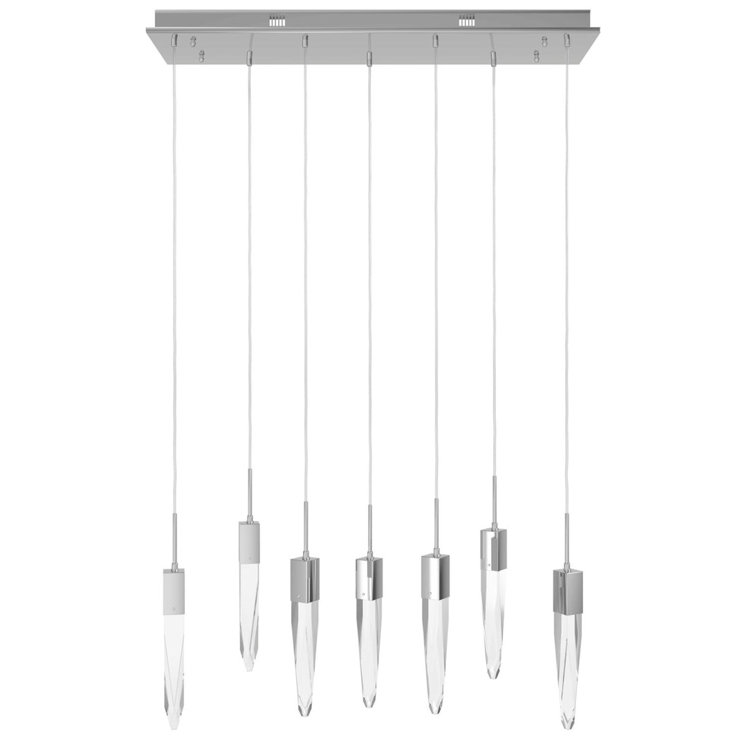 Chrome 7 Light Penant Fixture With Clear Crystal by Avenue Lighting