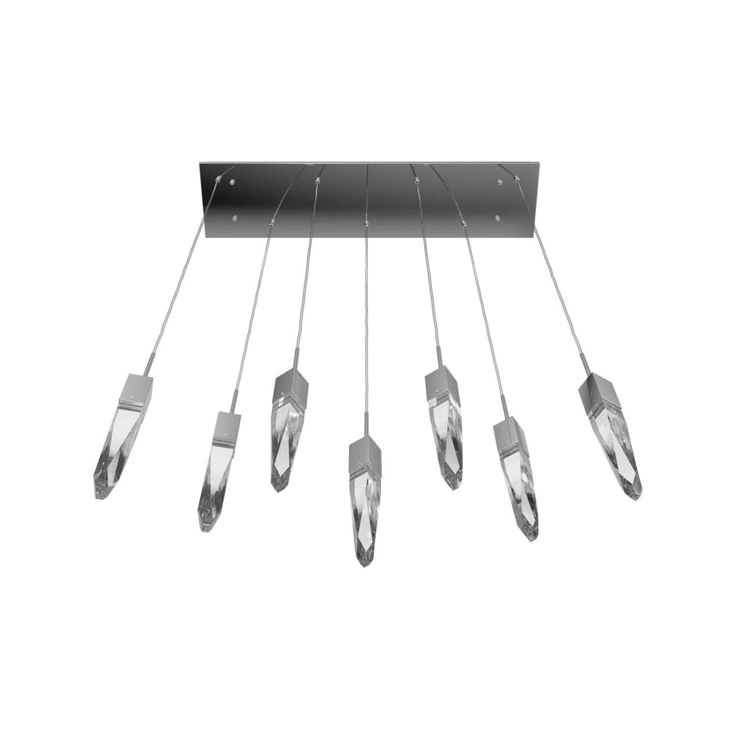 Chrome 7 Light Penant Fixture With Clear Crystal