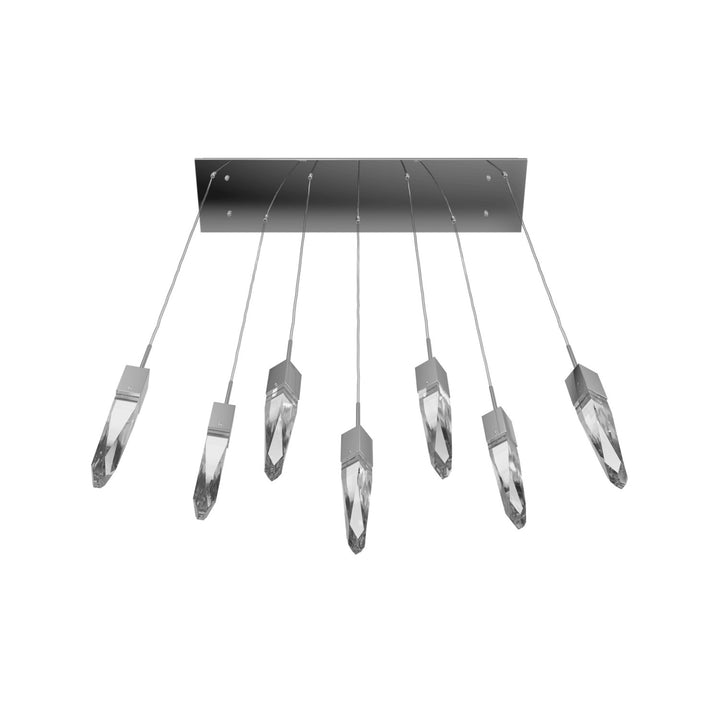 Chrome 7 Light Penant Fixture With Clear Crystal