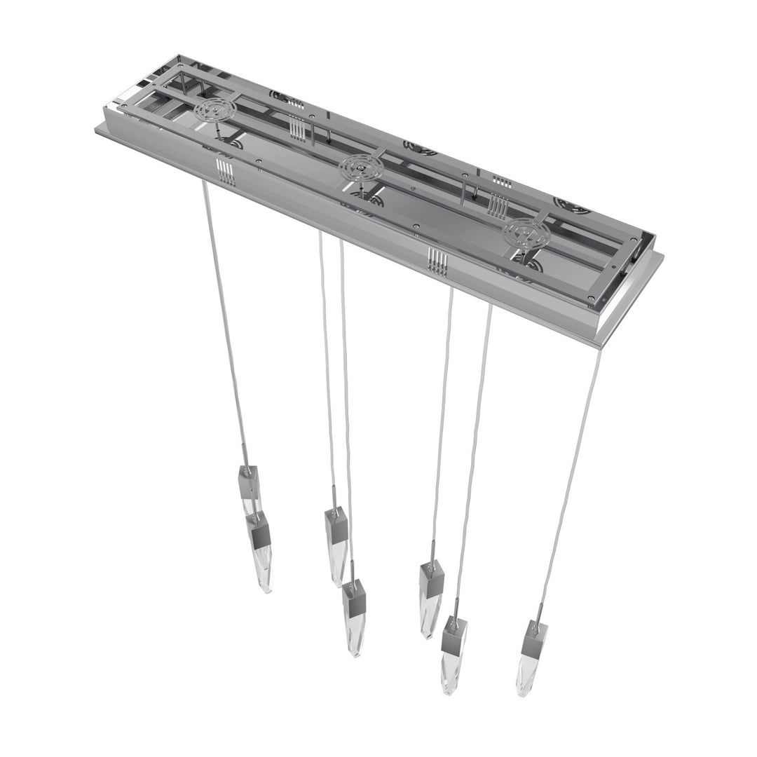 Chrome 7 Light Penant Fixture With Clear Crystal