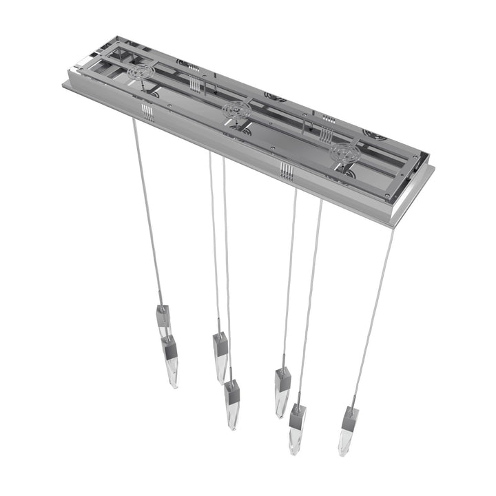 Chrome 7 Light Penant Fixture With Clear Crystal