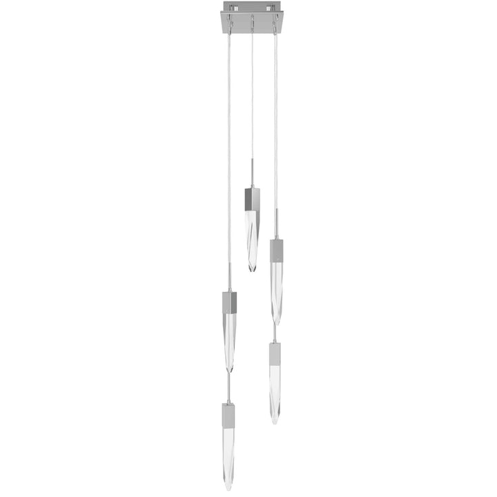 Chrome 5 Light Penant Fixture With Clear Crystal by Avenue Lighting