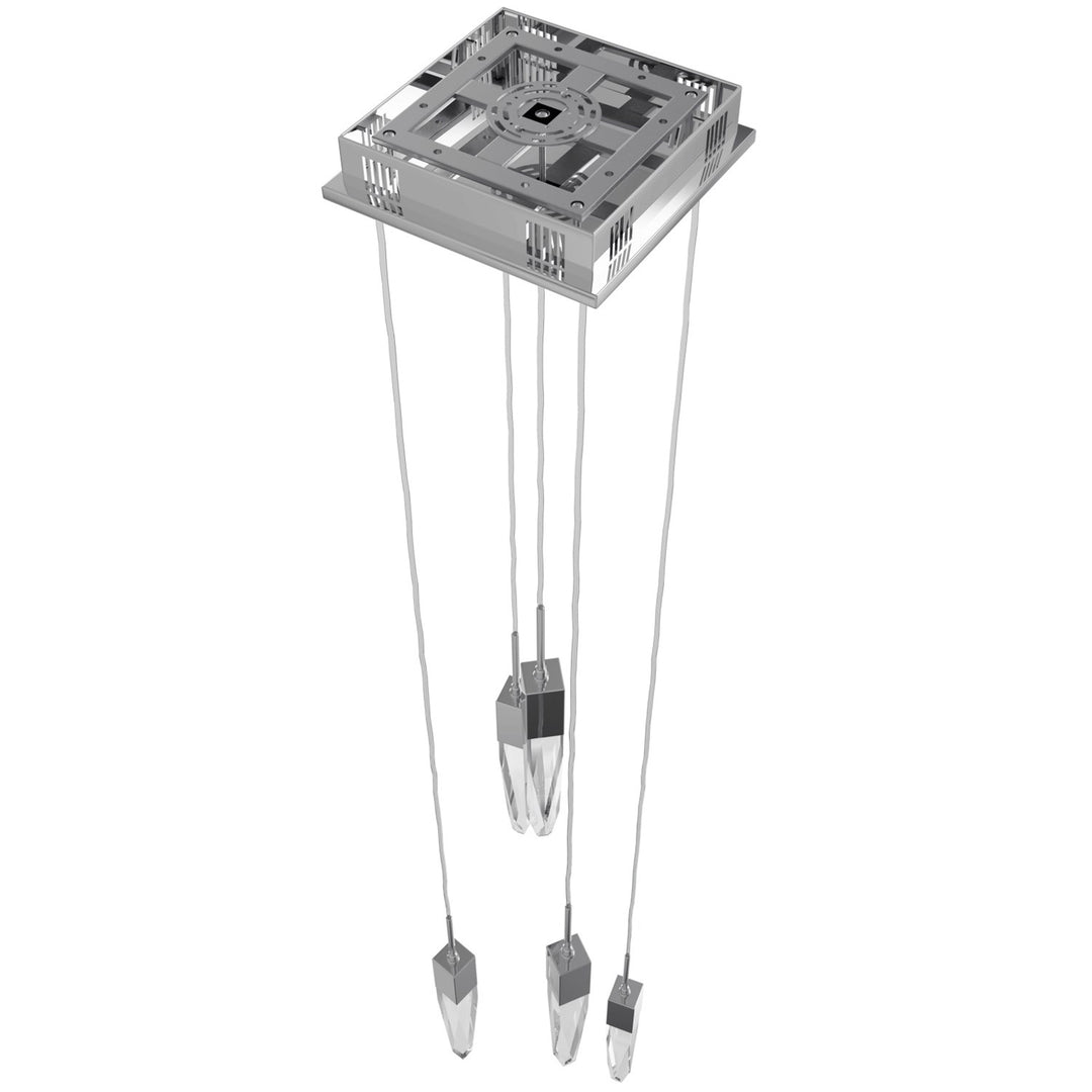 Chrome 5 Light Penant Fixture With Clear Crystal
