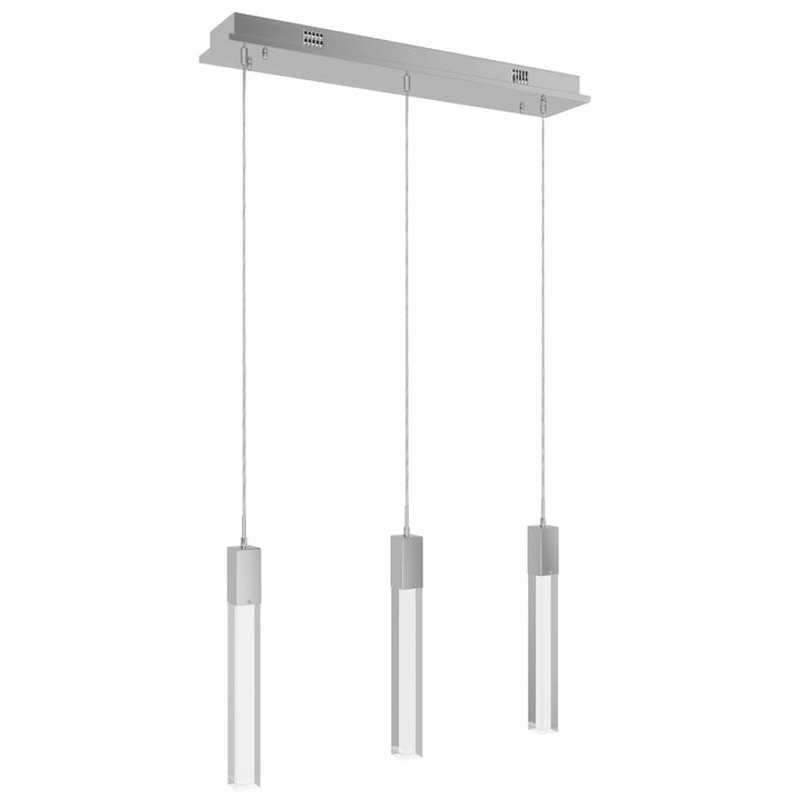 Chrome 3 Light Penant Fixture With Clear Crystal by Avenue Lighting