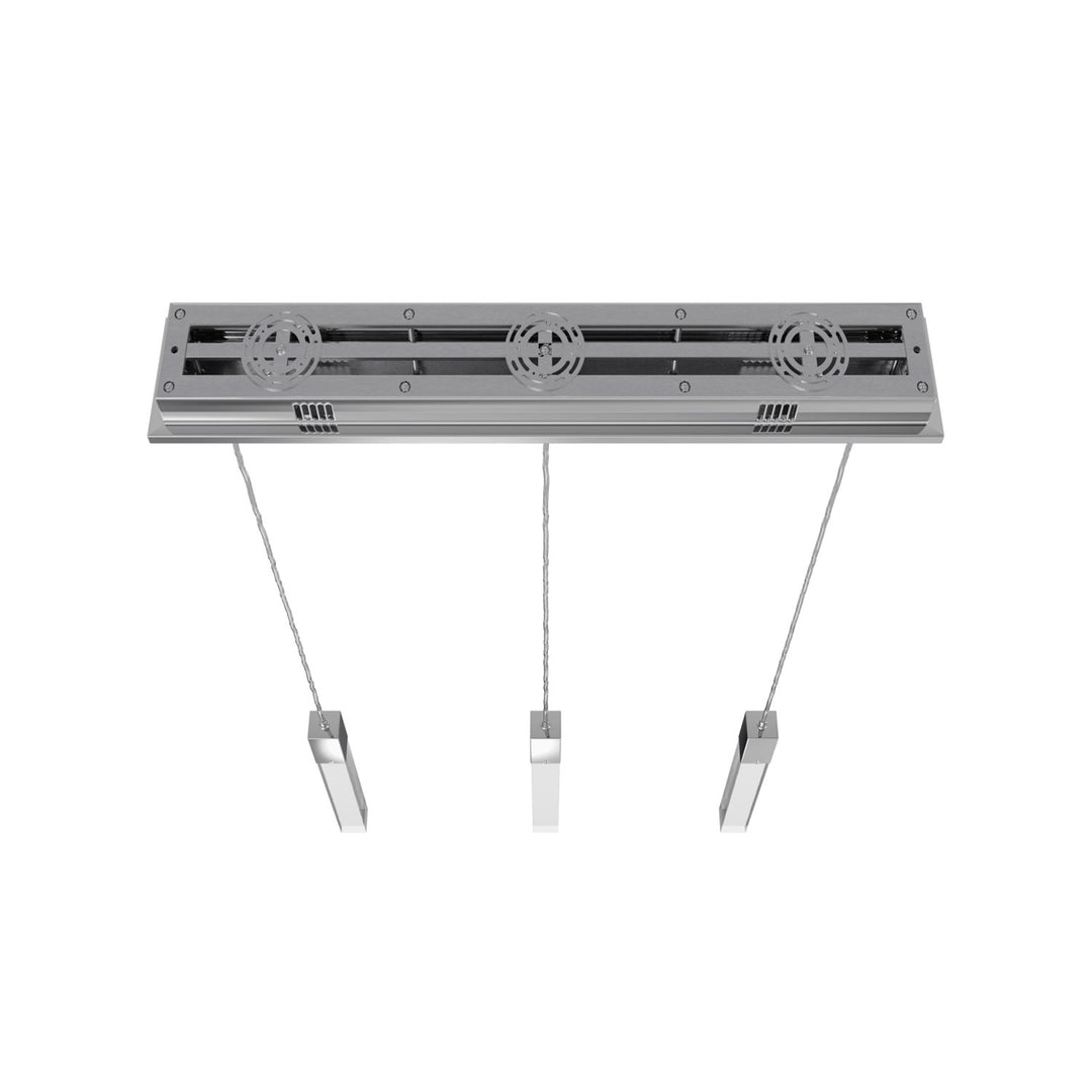 Chrome 3 Light Penant Fixture With Clear Crystal