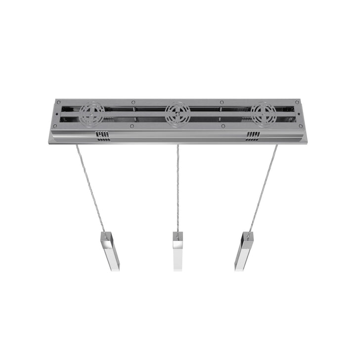 Chrome 3 Light Penant Fixture With Clear Crystal