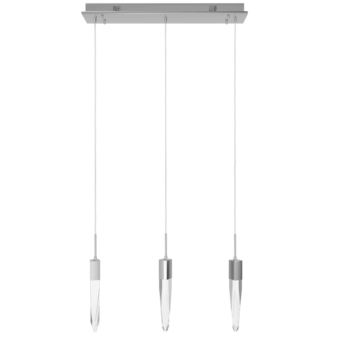 Chrome 3 Light Penant Fixture With Clear Crystal by Avenue Lighting