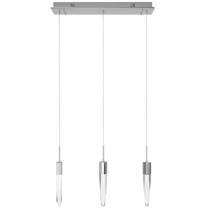 Chrome 3 Light Penant Fixture With Clear Crystal by Avenue Lighting