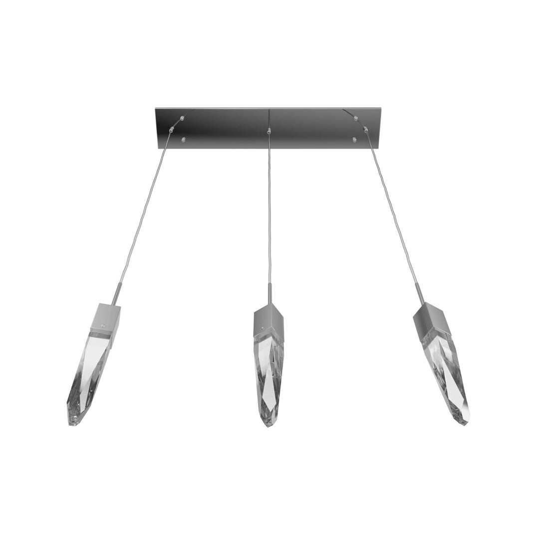Chrome 3 Light Penant Fixture With Clear Crystal