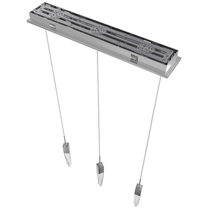 Chrome 3 Light Penant Fixture With Clear Crystal