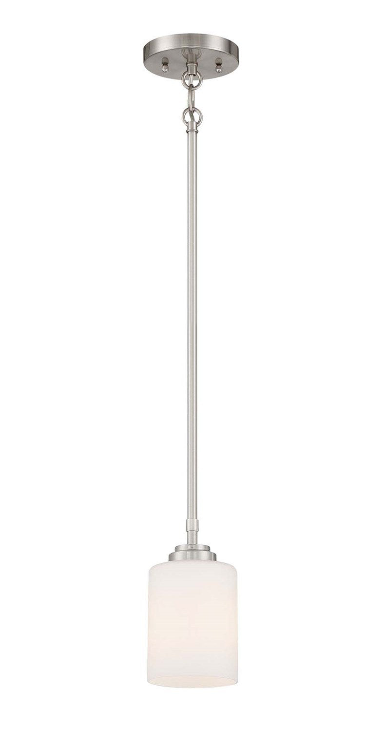 1 Light Mini Pendant in Brushed Polished Nickel