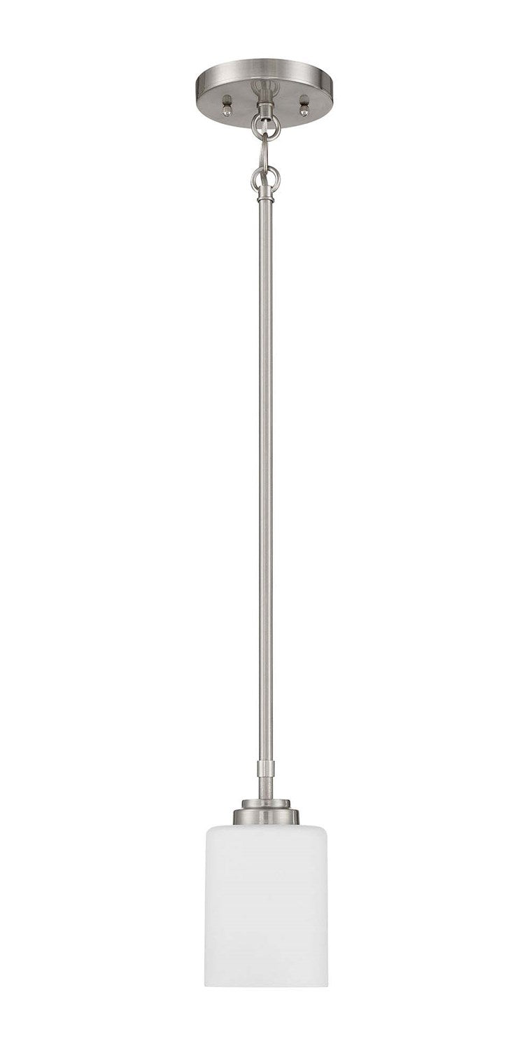 1 Light Mini Pendant in Brushed Polished Nickel