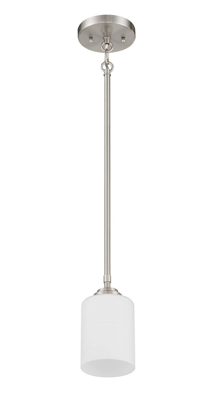 1 Light Mini Pendant in Brushed Polished Nickel