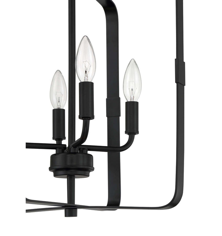 4 Light Foyer in Flat Black