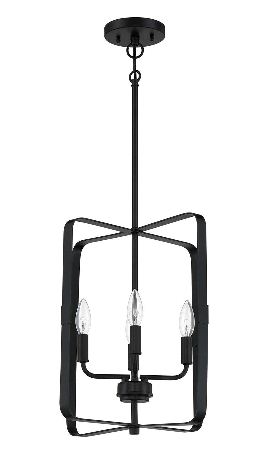 4 Light Foyer in Flat Black