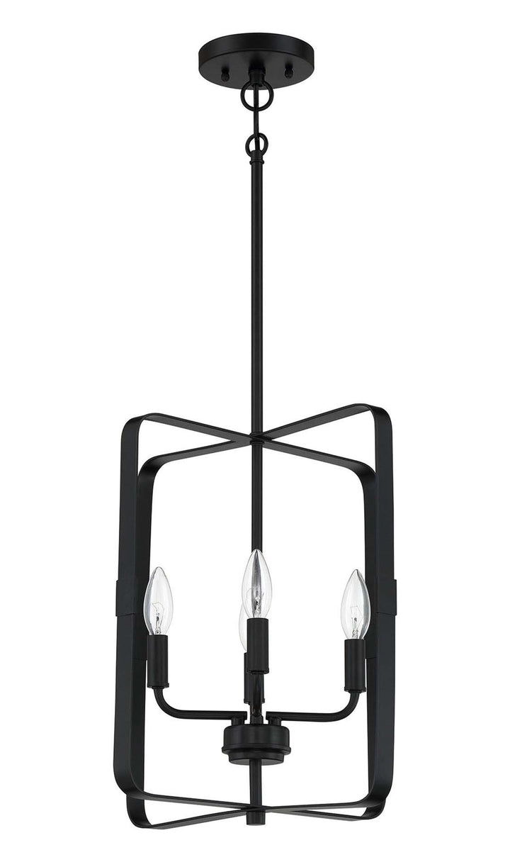 4 Light Foyer in Flat Black